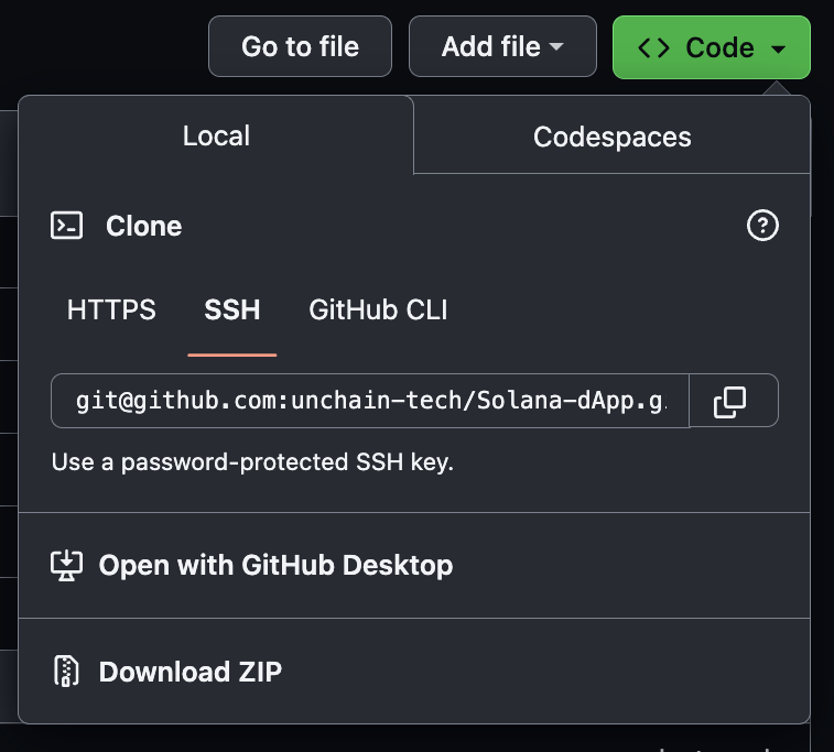 github code button