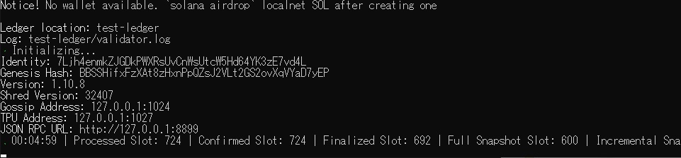 solana test validator